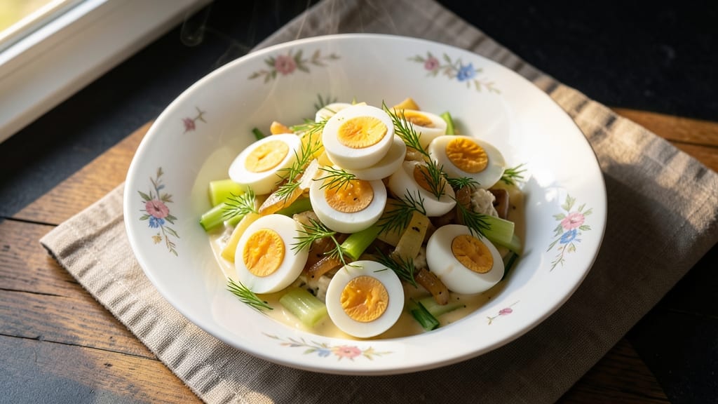 Typical Egg Salad Recipe: Crunchy Celery and Mustard-Kissed Fluff