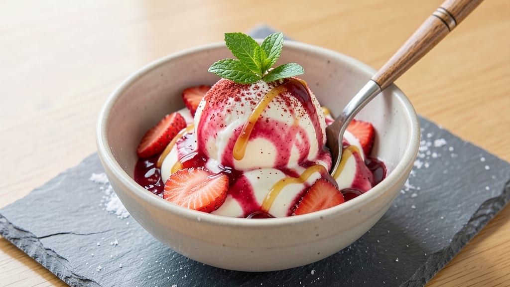 Strawberry Ice Cream With Egg Yolks Recipe: Velvety Swirls and Bursting Berries