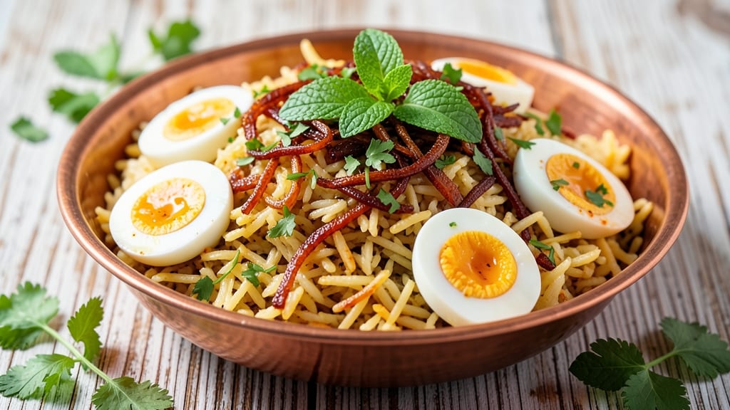 Ulavacharu Egg Biryani Recipe: Fragrant Saffron Rice with Spiced Eggs and Herbs