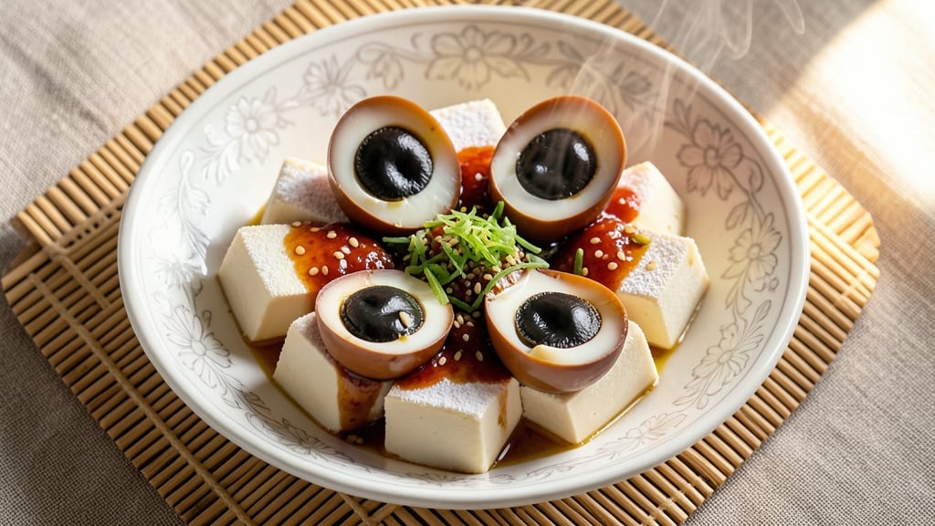Silken Tofu and Century Egg Recipe: Crispy Pan-Seared Contrast With Silky Centers