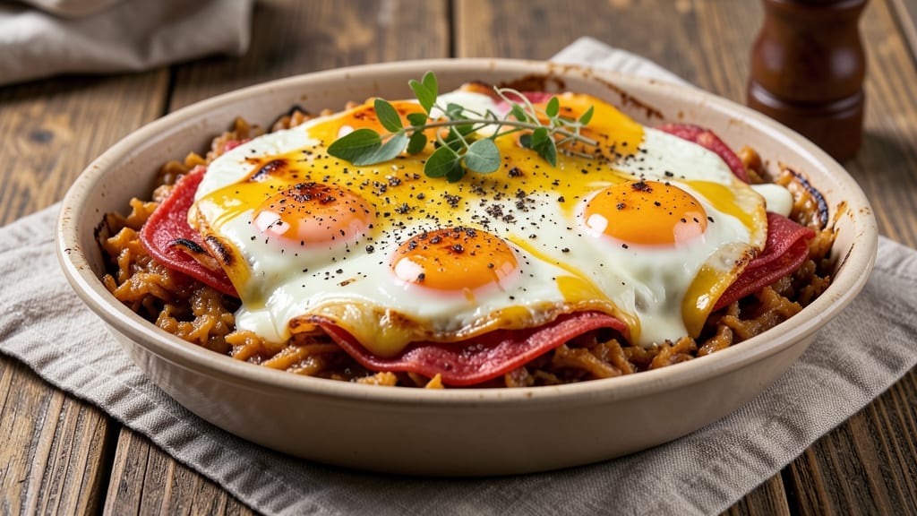 Western Egg Bake Recipe: Crispy Tortilla Top, Silky Yolk Heart
