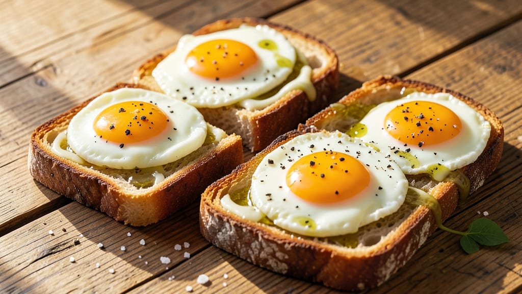 Sunny Side Up Egg Toast Recipe: Crispy Bread Bites with Perfectly Runny Yolk