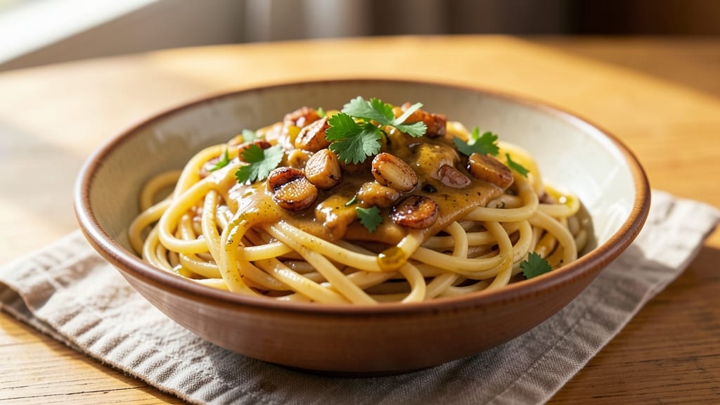 Wide Egg Noodle Pasta Recipe: Silky Ribbons in Garlicky Broth