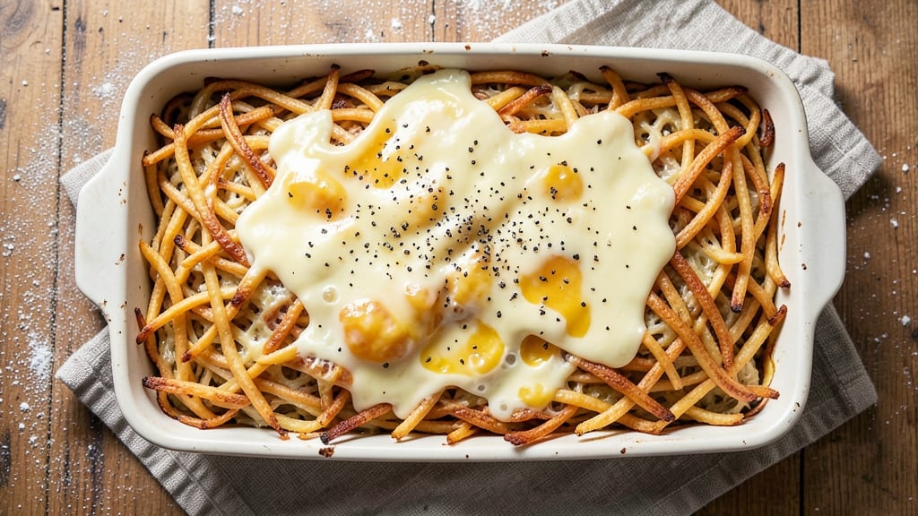 Shredded Potato Egg Casserole Recipe: Crispy Top, Creamy Egg Ribbons in One Pan