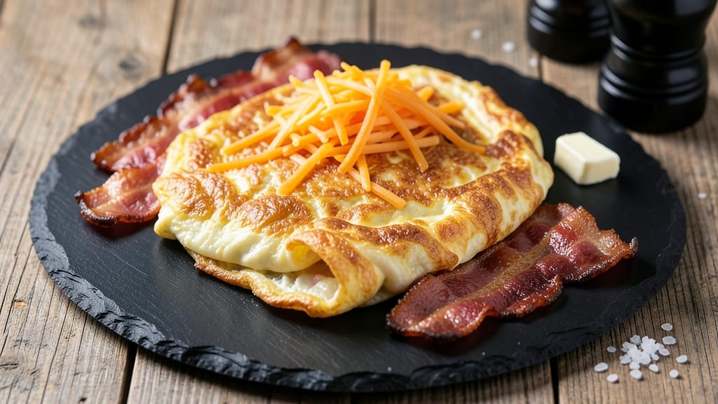 Bacon Egg Cheese Omelet Recipe: Crispy Edges and Foil-Sealed Yolk Brilliance