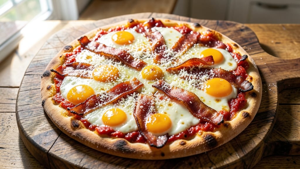 Bacon and Egg Pizza Recipe: Crispy Crust with Smoky Yolk Magic