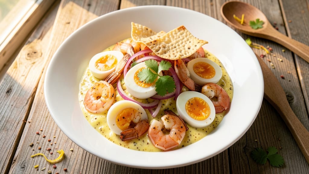 Shrimp and Egg Salad Recipe: Crispy Tortilla Cups With Zesty Yolk Magic