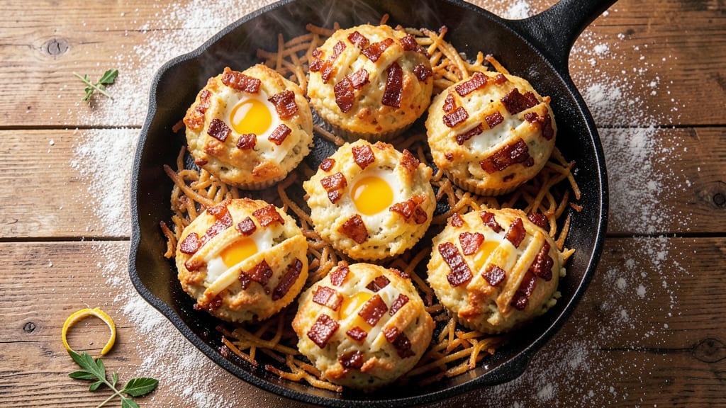 Bacon and Egg Hash Brown Muffins Recipe: Crispy Top, Runny Yolk Magic