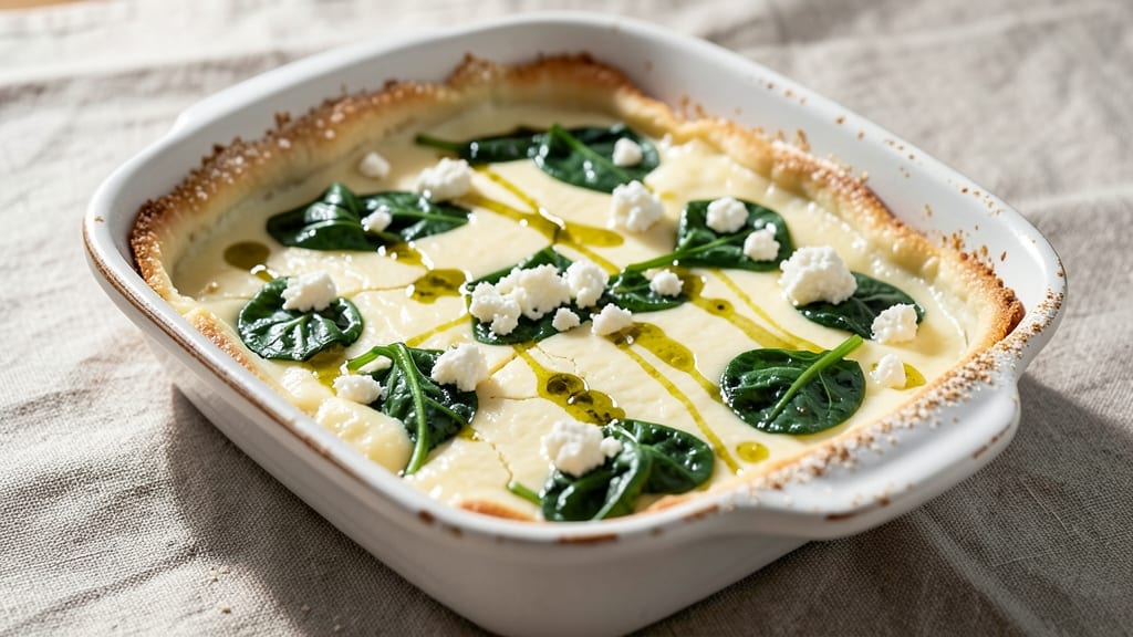 Spinach Feta Egg Bake Recipe: Crispy Top, Gooey Cheese, One-Pan Brunch