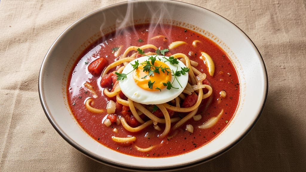 Tomato Egg Noodle Soup Recipe: Umami-Rich Broth With Silky Egg Ribbons