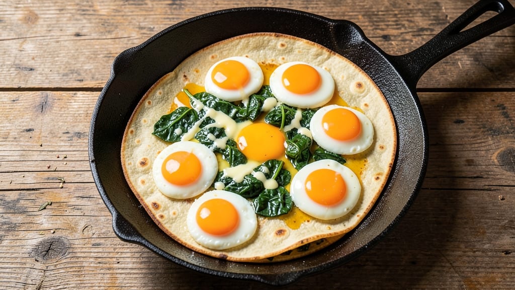Spinach Egg Tortilla Recipe: Crispy Shells With Silky Egg Ribbons